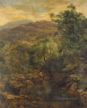 A Quiet Pool in Glenfalloch landscape Benjamin Williams Leader Oil Paintings